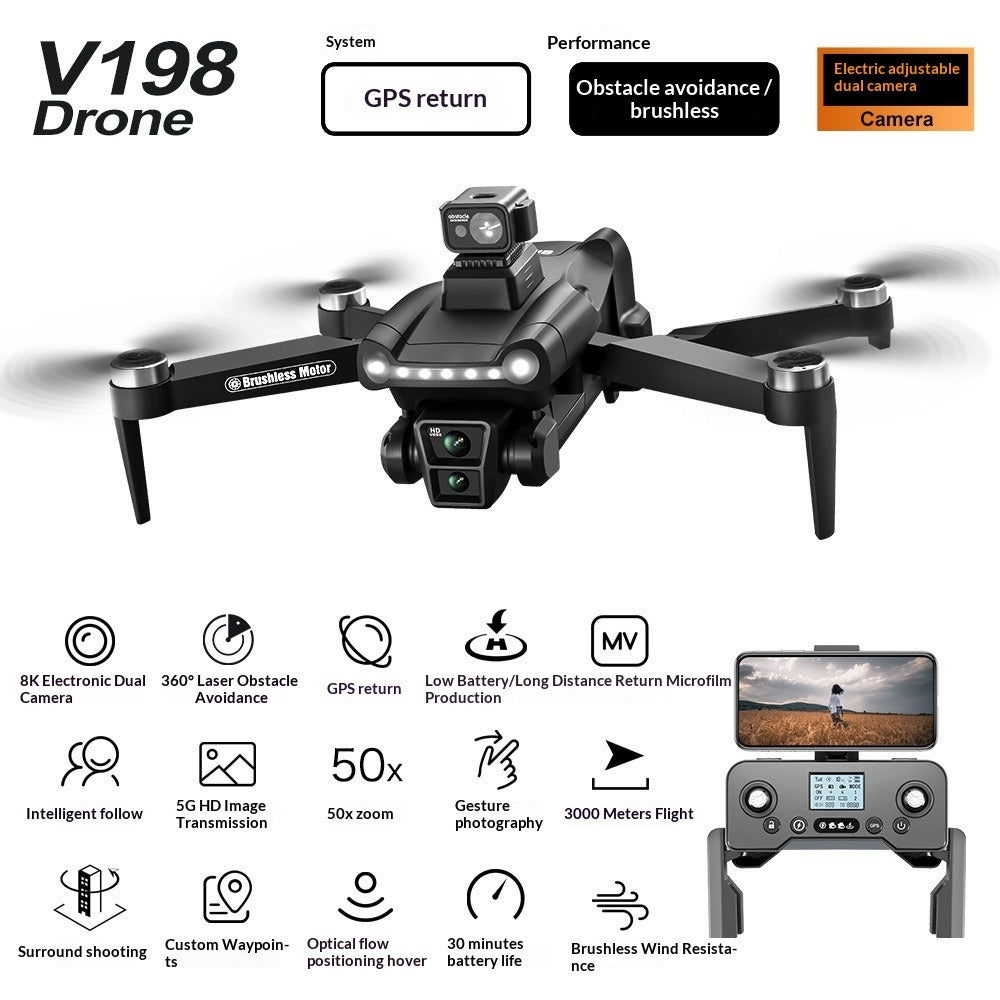 HD Smart Obstacle-Avoidance Quadcopter Drone